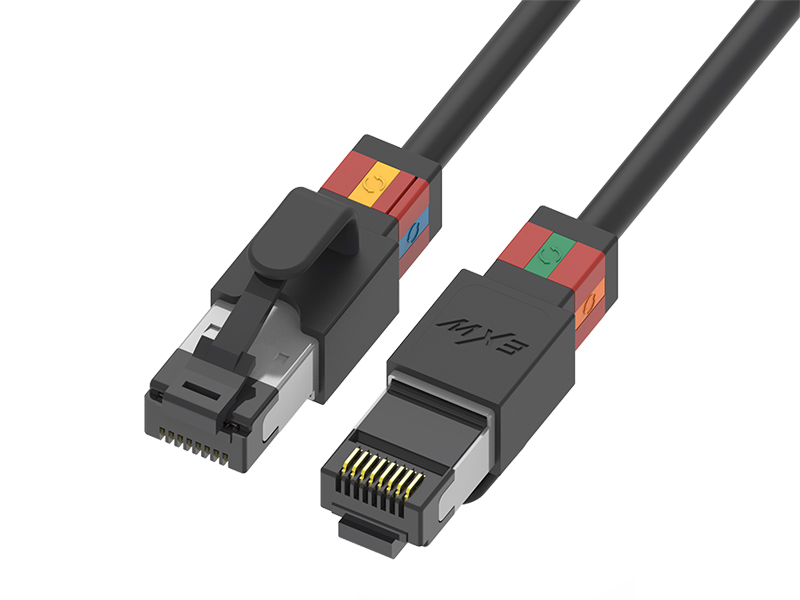 Cordon de brassage rotatif Cat.6A S/FTP 30AWG | Câble Ethernet blindé mince 10G pour câblage haute densité